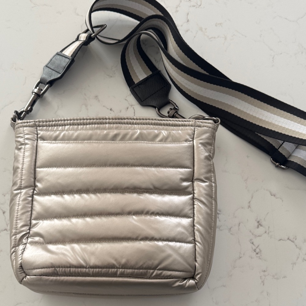 Think Royln champagne Quilted Crossbody Bag